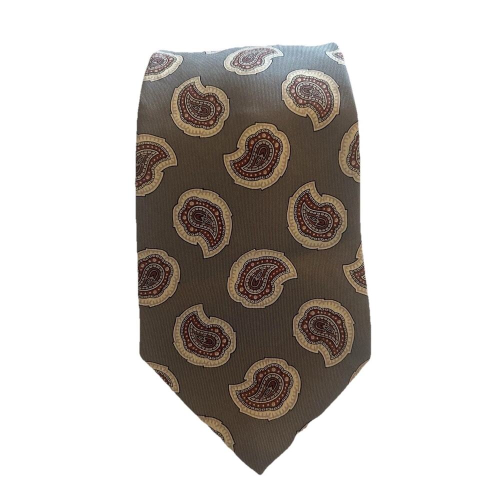 NWT Meeting Street Gentlemen Clothiers Men’s Tie Gray Paisley Silk 3.75” In‎ USA